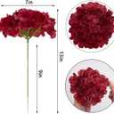Hydrangea Silk Flowers Heads with 10 Stems Burgundy Artificial Hydrangea Flower Head for Wedding Centerpieces Bouquets DIY Floral Decor Home Decoration