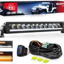 Nilight LED Light Bar with Amber DRL 15.5 Inch Single Row 60W 6650LM Anti-Glare Flood Spot Combo Offroad Driving Lights IP68 w/ 16AWG DT Wiring Kit for Pickup Truck SUV ATV UTV Boat 4x4 Jeep