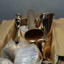 NUPTIO Gold Tall Centerpiece Table: 21.9" Trumpet Vases for Wedding Metal Flower Stand for Party Decorations Set of 10