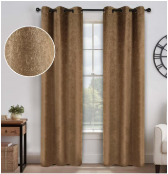 Curtains Set of 2 Brown 42x84