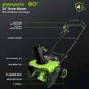 Greenworks 80V 20'' Brushless Snow Blower with (1) 4Ah Battery and Fast Charger