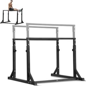 VEVOR Dip Bar, 800 lbs Capacity, Heave Duty Dip Stand Station with Adjustable Height, Fitness Workout Dip Bar Station Stabilizer Parallette Push Up Stand, Parallel Bars for Strength Training Home Gym