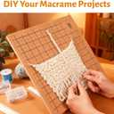 108 Pcs Complete Macrame Supplies with 1216 Inch Macrame Board, Double Sided Dual Grids, Metal Adjustable Holder, 100 T-Pins in 2 Sizes, Scissor, Ruler, Brush, Comb, Clips, All-in-One Macrame Kit