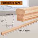 CroBlissful 1 Pack 4 ft 6010 Three Piece Red Oak Arc Wood Handrail