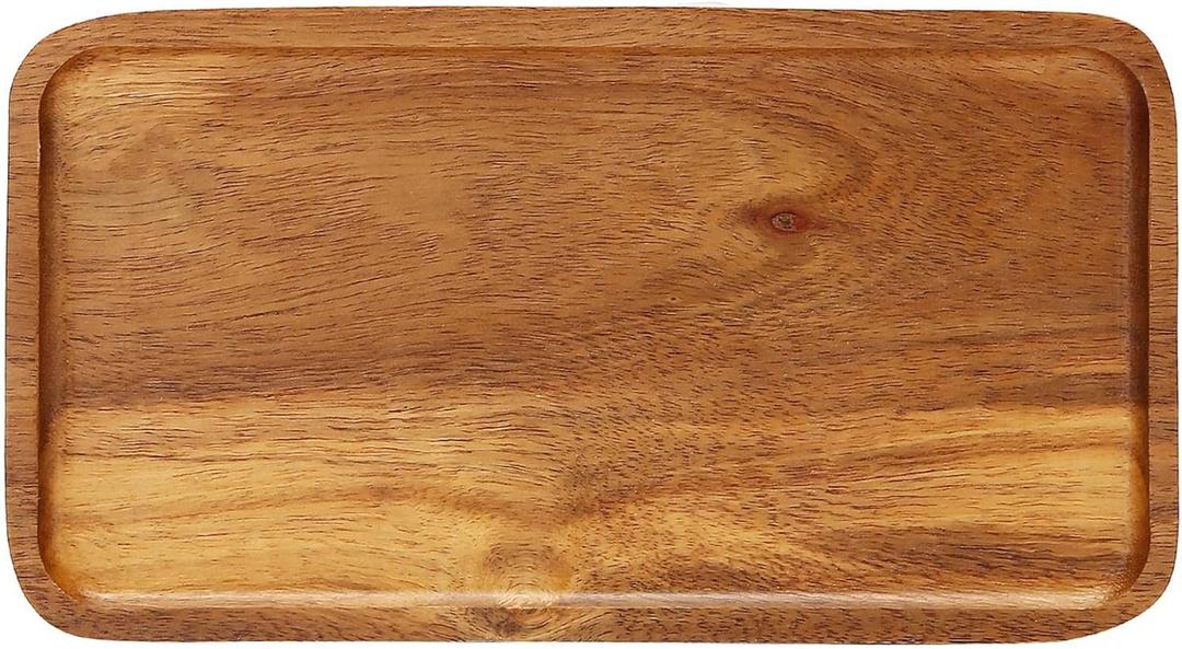 Serving Tray, Rectangular Solid Wood Flat Bottom Plate, Fruit Plate, Saucer, Tea Tray, Dessert Plate-Small