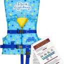 Dark Lightning USCG Approved Infant Life Jacket 0-30 lbs, Toddler Swim Vest and Baby Life Vest for 1-3 Years, 20-30 lbs, Headrest, Leg Strap and Grab Handle, Starfish