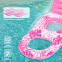 SLOOSH Inflatable Pool Floats Lounger Adult, Pool Float Lounge Raft Floaties Water Floating Recliner Chair with Cup Holders Foot Rest Swimming Floaty
