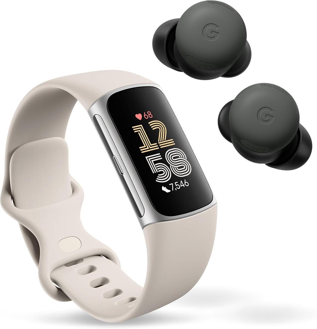Fitbit Charge 6 Fitness Tracker with Heart Rate & Google Pixel Buds Pro 2 - Wireless Earbuds with Active Noise Cancellation