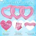 3 Pieces Inflatable Heart Pool Float, Glitter Inflatable Swim Rings Bachelorette Party Pool Float Tube, Heart Shaped Summer Swimming Ring, Water Beach Party for Adults ﻿ ﻿