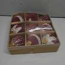 3.15inch Burgundy Velvet Christmas Ornaments Balls Flocked Christmas Tree Glittering Plastic Balls Xmas Hanging Ornaments 9 Pcs-Red