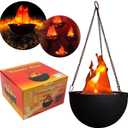 3D Fake Fire LED Light - Hanging Silk Flame Stage Effect Lamp for Halloween, Christmas, Festivals, Parties, Night Clubs