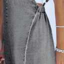 CUPSHE Womens Maxi Denim Jumpsuit Square Neck Sleeveless Casual Backless Loose Overall Jeans Wide Leg Long One Piece Jumpsuit (L)