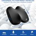 Skechers Seat Cushion, Ergonomic Memory Foam Cushion for Long Sitting Hours on Office & Home Chair, Car Seat Cushion for Sciatica, Coccyx Cushion,Black