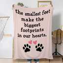 Fall Throw Blanket, Cat Paws Print Throw Blanket for Couch Home Decor, Pink Soft Plush Travel Blanket Lightweight, Cozy Throws for Couch, Bed, Naps, Reading50 X 60 Inch