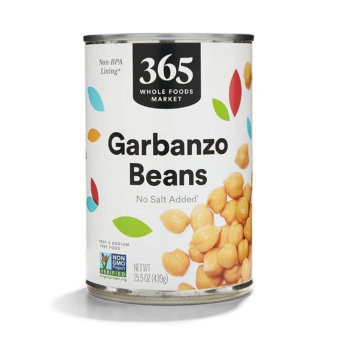 365 by Whole Foods Market, Unsalted Garbanzo Beans, 15.5 Ounce