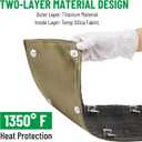 Titanium Pipe Shield with Gloves, 6" x 24" Exhaust Heat Shield, Two-Layer Material Design Heat Protection up to 1350F, Protects Heat Sensitive Components, Hoses, Lines, and Electrical Wiring