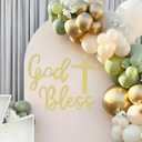 God Bless Cross Sign for Backdrop - Glitter Gold Felt Cross God Bless Baptism Party Backdrop for Boys Girls Baby Shower First Communion Confirmation Bautizo Decorations