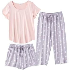 Ekouaer 1 PCS Capri Pajamas for Women Sleeve Pajama Floral Pj Soft Sleepwear with Pockets 2XL Ekouaer 1 PCS Capri Pajamas for Women Sleeve Pajama Floral Pj Soft Sleepwear with Pockets 2XL