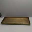 HF by LT Enchanted Scroll Pattern Metal Boot Tray, 30 x 13 inches, Antique Brass Finish