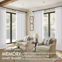 MIULEE Pinch Pleated Thick Linen Curtains 84 Inches Long 2 Panels, White Linen Texture Memory Trained Drapes for Living Room Bedroom, Pinch Pleat Light Filtering Farmhouse Window Curtains with Hooks