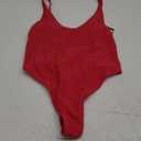 RELLECIGA Women's One Piece Thong Swimsuit (Large, Matte Red)