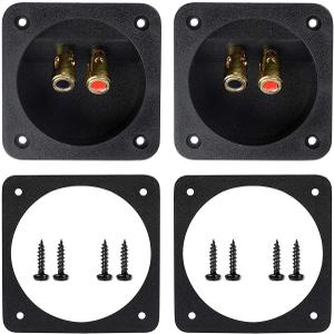 2 Pcs 3.1 Double Binding Round Gold Plate Push Spring Loaded Jacks Speaker Box Terminal Cup