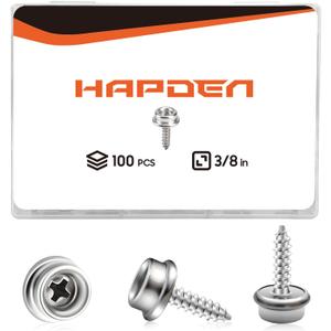 Boat Canvas Snaps, Marine Snaps Stainless Steel, Boat Cover Snaps Stainless Steel Kit With 3/8 Inch Socket Snap Screw (100pcs Sliver)