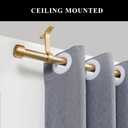 Warm Gold Curtain Rods for Windows 28 to 48", 1-Inch Blackout Curtain Rods with Aluminum Brackets and End Cap Finials, Adjustable Drapery Rods for Sliding Glass Door/Bedroom/Kitchen/Living Room Etc.