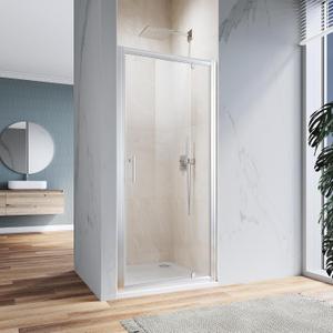Pivot Swing Shower Door 36in.D x 72 in. H| Shower Door with 1/4 in. Clear Tempered Glass| Pivot Shower Door | Sliver (Shower Base Not Included)