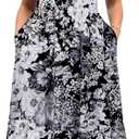 LARACE Plus Size Dresses for Women Summer Casual Short Sleeve Long Dress Flowy Maxi Beach Dresses with Pockets (XXXL)