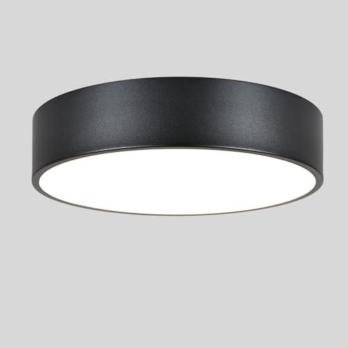 DOTCN Black Flush Mount Light Fixture, 2-Light Minimalist Close to Ceiling Lamp, Industrial for Hallway, Entryway, Closet, Foyer, Balcony, Laundry Room, 11.8 Inch