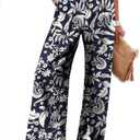 Angerella Women's Casual Wide Leg Pants High Elastic Waisted in The Back Business Work Trousers Long Pants with Pocket, 3XL