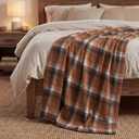 Horaldaily Caramel Brown Farmhouse Plaid Fall Decorative Blanket Throw, Autumn Rustic Soft Lightweight Blanket for Couch Sofa Bed Lounging Decoration, Ideal Gifts for Kids Adults Self, 50x60