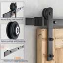 SMARTSTANDARD 7ft Barn Door Hardware Kit, Sliding Door Hardware, Black, Fit 42" Wide Door Panel