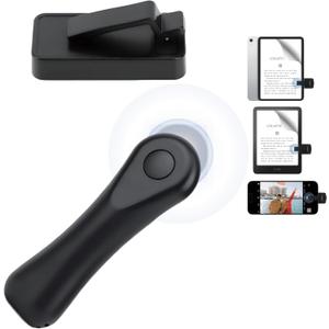 Professional Page Turner Remote for Kindle & iPad | 2-in-1 Wireless Clicker for Effortless Reading & Camera Shutter (Black)-Ginzeca