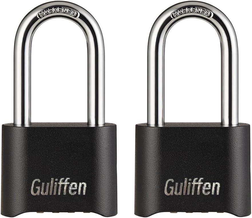 2 Pack Heavy Duty Weatherproof Combination Padlock, Outdoor Combination Lock with Long Shackle for Gate, Fence, Warehouse, Storage Unit,Garages