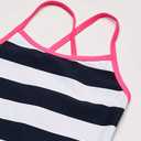 Kanu Surf Girls Layla Beach Sport Banded 1 Piece Swimsuit (2T, Layla Navy Stripe)