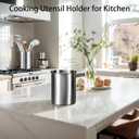 Stainless Steel Utensil Holder - Utensil Caddy, Weighted Base for Stability - Utensil Crock and Countertop Utensil Organizer, Stainless Steel Caddy