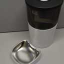 IMIPAW Automatic Cat Feeder, 3L Timed Pet Dry Food Dispenser with Clog-Free Design, Programmable, Dual Power Supply, Desiccant Bags, Auto Feeder for Cats, 1-6 Meals Per Day, with Stainless Steel (White Black)