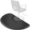 Saloniture 3 ft. x 5 ft. Salon & Barber Shop Chair Anti-Fatigue Floor Mat - Black Semi Circle - 7/8 in. Thick