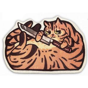 Lukamoo® Cute Cat Litter Mat (30’’x20’’), Large/L, for Kitty Litter & Cute Cat Litter Box, Litter Trapping Mat (Brown Tabby)