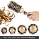 Hair Brush, Round Brush Set for Blow Drying - Professional Boar Bristle Hair Styling Brush, Nanothermic-Ion Technology, Vented Ceramic Barrel, for Women - 4 Size Options, Golden