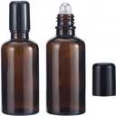 GORGECRAFT 2Pcs Amber Glass Roller Bottles 50ml Essential Oil Roller Bottles Empty Reusable Deodorant Bottle Roll-on Containers Leak-Proof Refillable Sample Pots for Travel Cosmetics Perfume