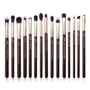 Jessup Professional Eye Makeup Brushes Set Natural-Synthetic 15pcs for Eyeshadow Blending Concealer Eyeliner Eyebrow, Zinfandel T284