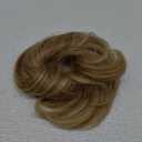 Human Hair Messy Bun, 100% Real Hair Bun Extensions for Women,Natural Wavy,1 Count#-12P613 Golden Brown & Bleach Blonde