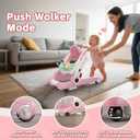 Baby Walker with Wheels, 5 in 1 Walker for Baby Boy Girl 6-12 Months with Bouncer, Music and Lights Baby Jumper Activity Center, Adjustable Height Speed, Push Walker for Ages 6-18 Months Toddler