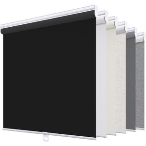 Sunoff Blackout Roller Shades Blinds Cordless for Windows Pull Down Room Darkening Door Blinds with Thermal Insulated Easy to Install for Living Room,Bedroom,Home,Office Bathroom Black 29" W x 72" H