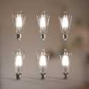 Jensense Edison Bulbs 6W E26 LED Bulb 60 Watt Equivalent, Vintage LED Light Bulbs CRI90+ ST19, Dimmable Clear Light Bulbs, 5000K Daylight Cool White 6 Pack