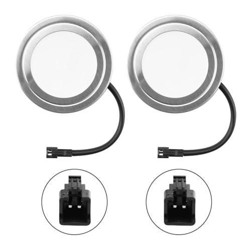 12V DC 1.5W Range Hood Lights with SM Socket Male Head Round 68mm 6500K Plastic, Hole Closet Stove LED Light Recessed, Bright White Kitchen Range Hood Light Bulbs Replacement, 2Pack