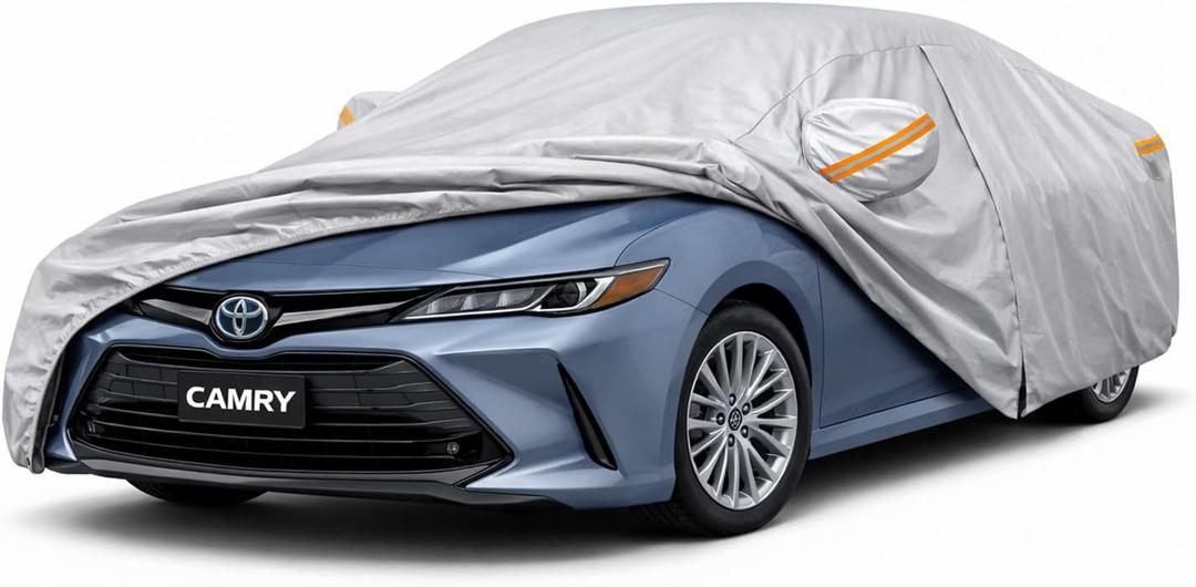 All-Weather Toyota Camry Car Cover Waterproof All Weather, Heavy Duty Car Tarp Custom Fit for 1996-2026 Toyota Camry LE, XLE, SE, XSE, Hybrid, V6, Nightshade, TRD